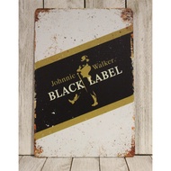 Johnnie Walker Whiskey Tin Sign Metal Irish Bar Pub Scotch Black Label Whisky 20*30cm