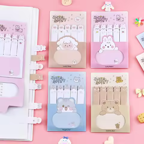 Office School Supplies Creative Cartoon Mark Index Stickers Students Portable Classroom Combination 