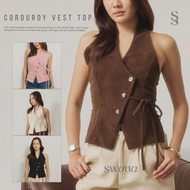 Swana.ss-Corduroy vest top XS-XL Halter