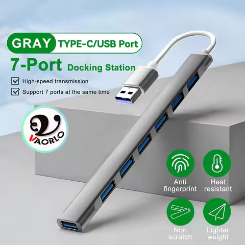 7 Ports USB HUB USB C USB 3.0 HUB 7-in-1 Type C Multi-port USB Splitter OTG Adapter USB Adapter for 