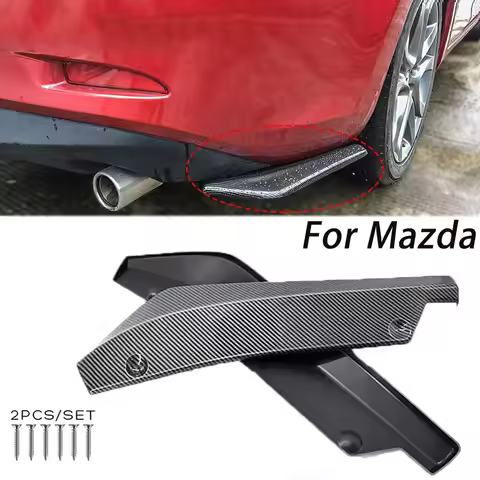 2Pcs Rear Bumper Lip Wrap Angle Diffuser Splitter Canard Spoiler for Mazda 2 3 6 5 CX-5 CX-7 M3 M5 M