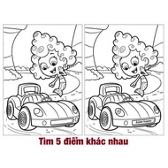 Combo Set of 50 Coloring Pages for Children to Find Different Points to Develop Talent Model 01