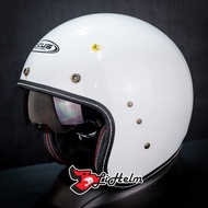 RETRO ZEUS ZS 380FA SOLID WHITE HELMET | 380 FA
