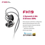 FiiO FH19 HiFi IEM Earphone| 2 Dynamic+ 6 BA Hybrid Driver IEM, Detachable MMCX Headphone Cable for 