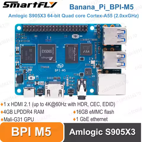 Banana PI BPI M5 4GB LPDDR4 New Generation Single Board Computer Amlogic S905X3 Design Open-source O