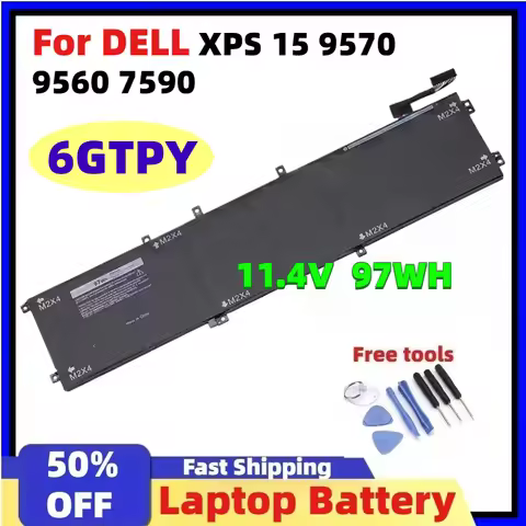 For DELL XPS 15 9570 9560 7590 6GTPY Laptop Battery for DELL Precision 5520 5530 Series Notebook Bat