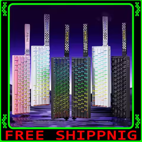 AULA Mini60 HE Magnetic Switch Keyboard RGB Tri Mode Wireless Mechanical Keyboard 8000Hz 0.01mmRT Ga