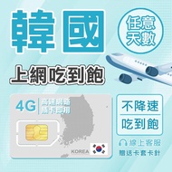 【韓國網卡】吃到飽 不降速 短期旅遊 韓國SIM卡 釜山 首爾 濟州島 高速4G LTE 純上網