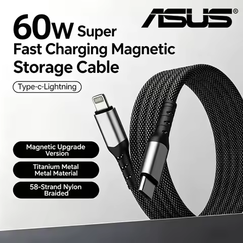 ASUS PD 60W Magnetic Suction USB C to Lightning for iPhone 14 Pro Max 13 Type C to Lightning Fast Ch