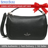 Kate Spade Handbag In Gift Box Crossbody Bag Smoosh Leather Crossbody Black # K6047
