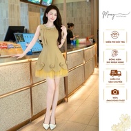 Dress Sleeveless Round Neck Stone A-Line Chiffon Floral Dress Going Out Party Snow Cross Material Si