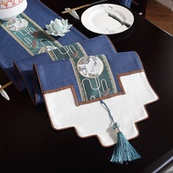 New style table runner 8 seats luxury table runner New Chinese zen table runner tea flag classic emb