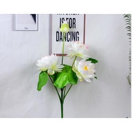 Lucky Lotus Artificial Lotus Stem Faux Lotus Flowers with 9 Heads 8 Heads Home Wedding Party Decor