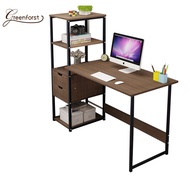 ( Promotion ) สุดคุ้ม Greenforst โต๊ะทำงาน โต๊ะคอมพิวเตอร์ พร้อมชั้นวางหนังสือด้านข้าง ลิ้นชัก2 ช่อง รุ่น 2171/2194 ราคาถูก โต๊ะ ทำงาน โต๊ะทำงานเหล็ก โต๊ะทำงาน ขาว โต๊ะทำงาน สีดำ