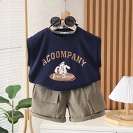 Childs Sleeveless clothing suits summer handsome baby boys Short Sleeves top shorts 2-piece sets
