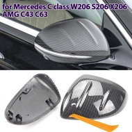 Rearview Side wing mirror cover Carbon Fiber Pattern Black Replacement for Mercedes-Benz C-Class C C