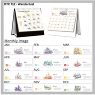 2026 Table Calendar White Stand | Simple Flip Desk Calendar | Malaysia Public Holiday | Aesthetic Ka