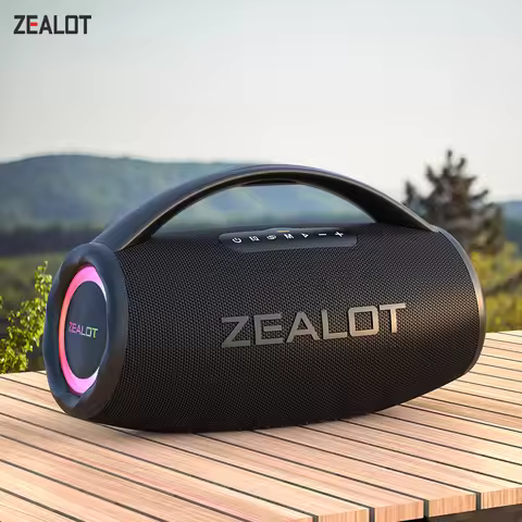 Zealot-S97 80W high power bluetooth speaker portable RGB colorful light waterproof wireless subwoofe