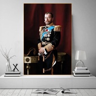 Potret Tsar Nicholas II Kanvas Lukisan Seni Dinding Hiasan Rumah