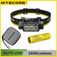 NITECORE HC70 UHE 1600Lumens 6 x NiteLab UHE LED USB-C Rechrgeable Headlamp White Light+Red Light Wi