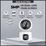 Dual Lens 5MP 2K Home CCTV Camera 360 Panoramic PTZ Camera CCTV Camera Wifi Connect To Cellphone With Voice Smart