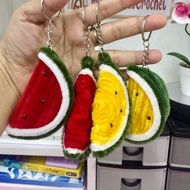 watermelon fuzzy wire keychain