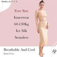Raraki A-70 Free Size Inner Long Skirt Kain Dalam Muslimah | 60-130 Kg Seamless Ice Silk Skirt