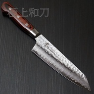 【極上和刀】 堺孝行 劍型三德刀 33層槌目大馬士革VG10 160mm(7399)日本進口菜刀 劍形三德