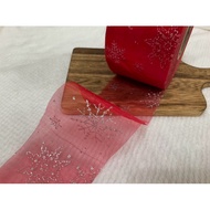 Cheap Zone~A117) Red Shining 6.8cm Wide Gauze Belt Sold In Picture 1 Roll.many Feet, No Detailed Amo