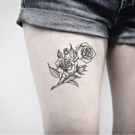 OhMyTat 玫瑰花束 Rose 刺青圖案紋身貼紙 (2 張)