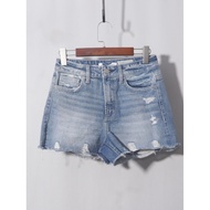 Denim Blue Frayed Frayed Shorts High Waist Pure Cotton Y3-3 48500