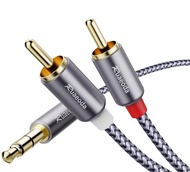 3.5mm to 2RCA Cable 6 Feet, Braided 2RCA to 3.5mm AUX to 2-Male 2RCA Audio Auxiliary Stereo Y Splitt