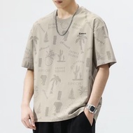 Bonnie Cathy Áo Thun Nam Tay Ngắn Cổ Tròn Rộng Rãi