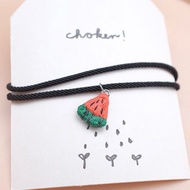 by.dorisliu - emoji choker 一片西瓜 人手刺繡 短頸鏈