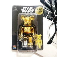 Medicom Toy Bearbrick Be@brick Star Wars Happy Kuji 2019 C-3PO 100% Bearbrick Keychain, Charm Starwars Bear Brick to be shipped from Japan