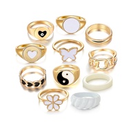 Cute Rings Set Multi-style available Y2K Preppy Aesthetic Ring Sets for Women, Colorful Trendy Jewel