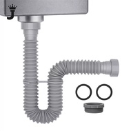 JK Flexible Sink Drain Pipe 1-1/2" & 1-1/4" Garbage Disposal P-trap with Adapter