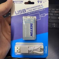 Beston - 循環再充9V電 / 充電鋰電池/ TYPE-C 直充 1000MAH