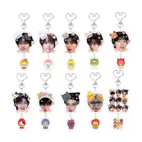 KPOP ZB1 Merch Keychain for Women Men ZEROBASEONE Kawaii Fashion Acrylic Fruit Key Ring Holder Gifts
