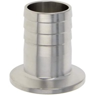 MroMax 304 Stainless Steel KF25 Flange to 25mm Rubber Hose Barb Adapter for Vacuum,Silver Tone 1Pc