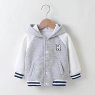 Children's Varsity Jacket INITIAL R BEANIE (CAN CUSTOM INITIALS COLOR EMBROIDERED SCREEN PRINTING)Ba