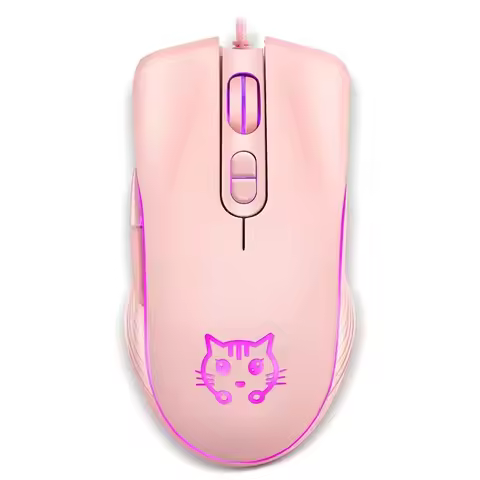 Cat Party Game Mouse Office Light Mute DVA Cute Cartoon Boy/girl Computer L Mouse Usb Cable Esports 