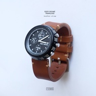 Genuine Leather Watch Band For issey miyake Model trapezoid
