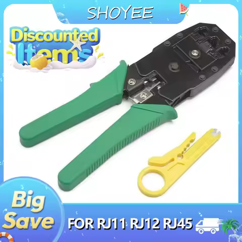 RJ45 Crimper RJ11 RJ45 Crimping Tool Ethernet Network LAN Cable Crimper Cutter Stripper Plier for 6P