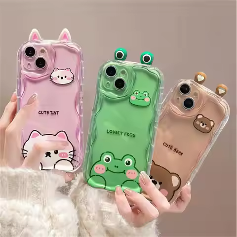3D Rabbit Bear Frog Cat Ear Case For Samsung Galaxy A54 A24 A14 A52S A30 A20 A50 S J2 J7 Prime G530 