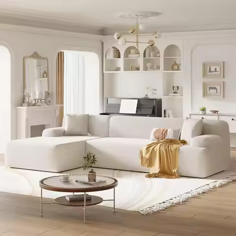 U_Style Modern Large L-Shape Modular Sectional Sofa for Living Room, Bedroom, Salon, 2 Piece Free Co