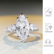 FULIN Marquise Platinum 5 Karat Moissanite Diamond Ring Pear Shape Women