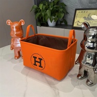 Household 20L Storage Box Foldable Storage Clothes Sundries Multifunctional Panda Love Horse Orange 