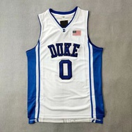 NCAA 杜克大學 0號 塔圖姆 白色 黑色 藍色 籃球衣 刺繡 背心