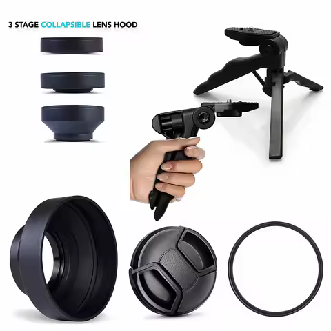 UV Filter 3 stage Lens Hood Cap Tripod Handhelp For Panasonic HC X920 V730 V750 V760 V770 V777 VX870